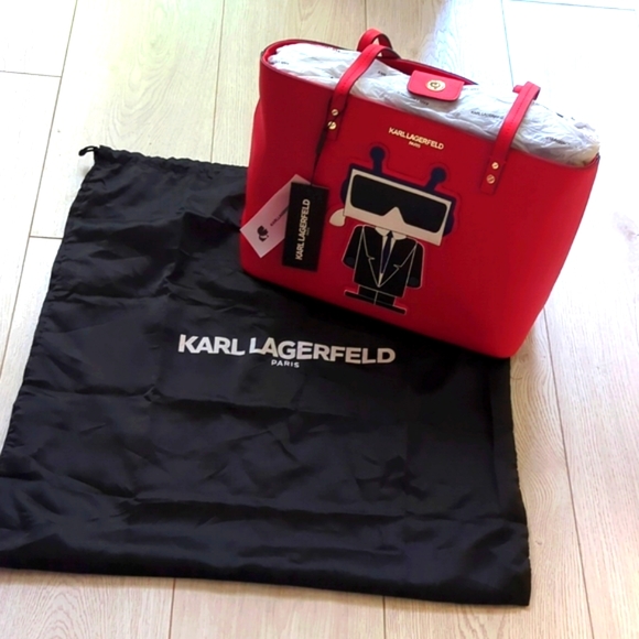 NWT Karl Lagerfeld Red Alien Karl Red Shoulder Bag come with dust bag